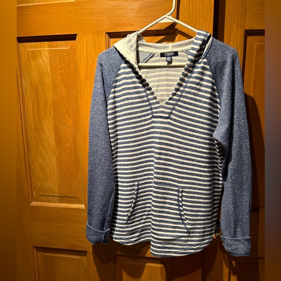 Chaps Striped Hooded Sweater size L - Picture 1 of 4